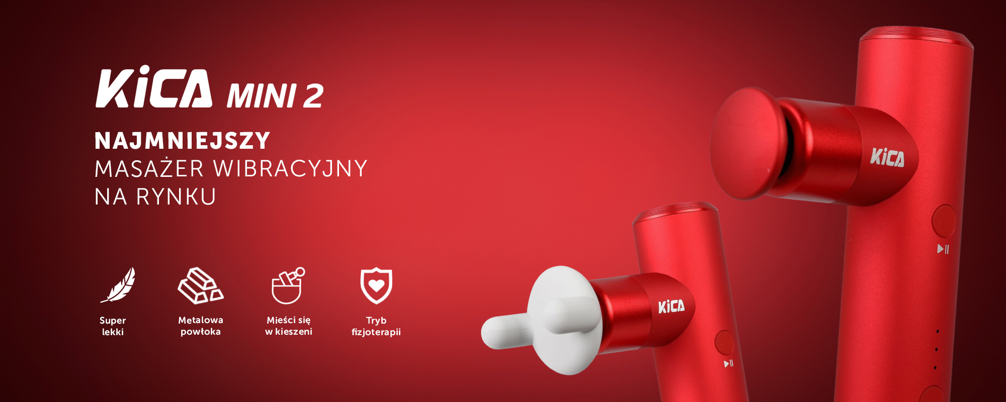 Masażer wibracyjny FeiyuTech KiCA mini 2 - czerwony
